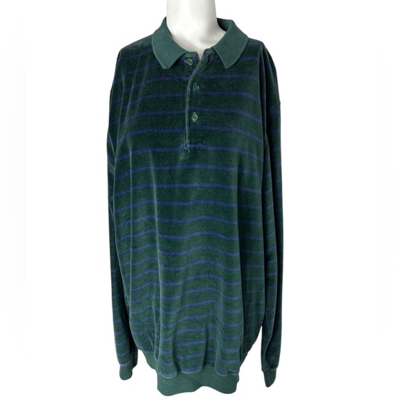 Vintage LL Bean Velvet Rugby Polo - Picture 1 of 5